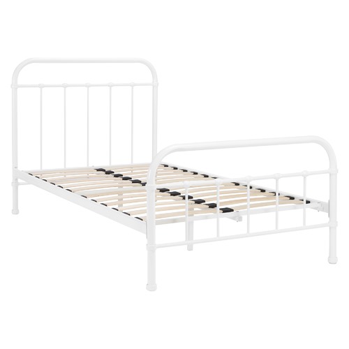 Temple & Webster White Bailey Metal Bed Frame
