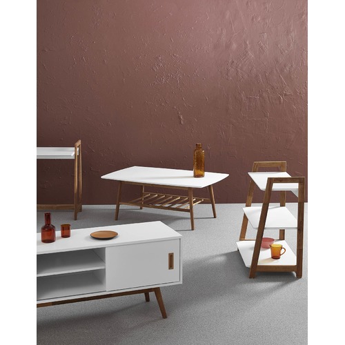Temple & Webster White & Blonde Bjorke 3 Tier Bookshelf