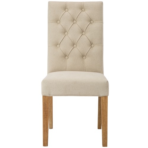 Bromley Linen & Pine Wood Dining Chair