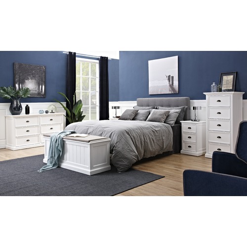 Temple & Webster Hamptons Cushioned Storage Bench