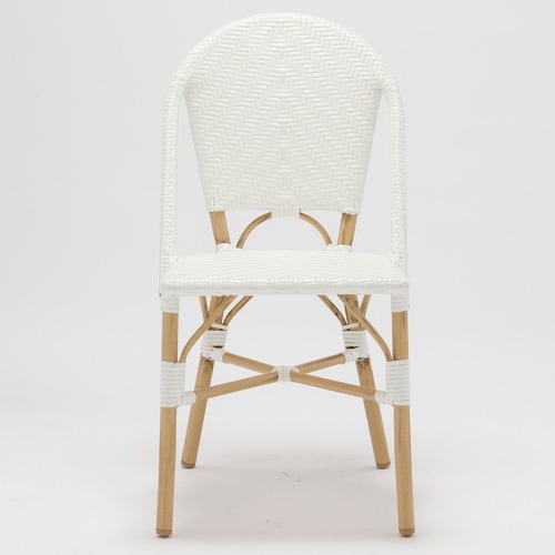 Temple & Webster White Paris PE Rattan Cafe Dining Chairs