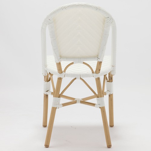 Temple & Webster White Paris PE Rattan Cafe Dining Chairs