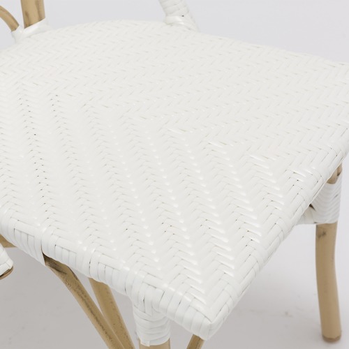 Temple & Webster White Paris PE Rattan Cafe Dining Chairs
