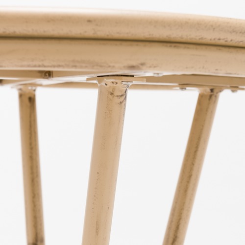 Temple & Webster Taupe & White 70cm Paris Wicker Round Dining Table