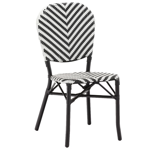 Temple & Webster Black Paris PE Rattan Cafe Chairs