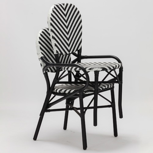 Temple & Webster Black Paris PE Rattan Cafe Chairs