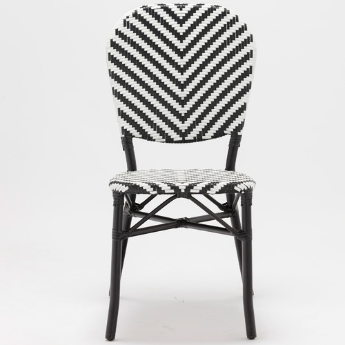 Temple & Webster Black Paris PE Rattan Cafe Chairs