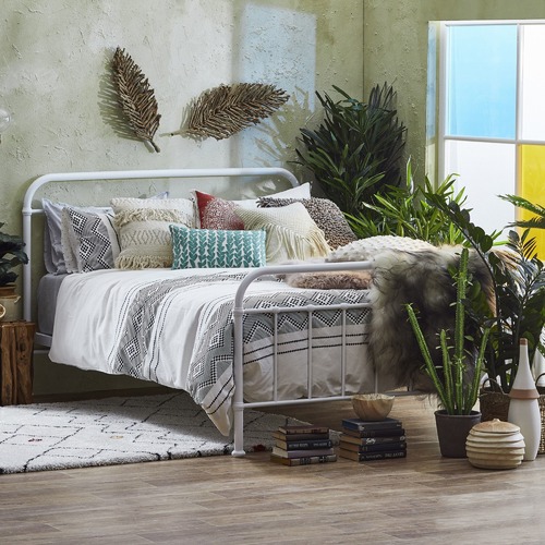 Temple & Webster White Bailey Metal Bed Frame