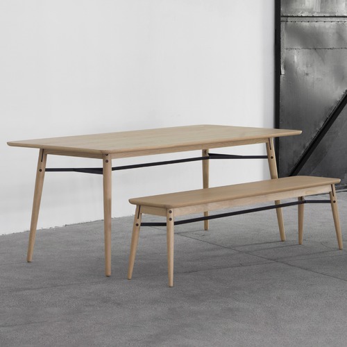 Temple & Webster Oak & Metal Milo 180cm Dining Table
