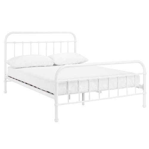 Temple & Webster White Bailey Metal Bed Frame