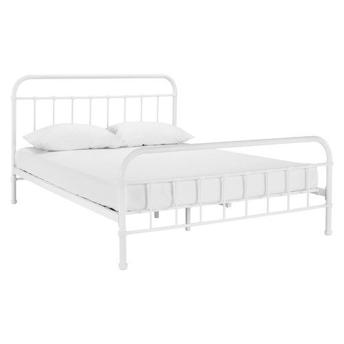 Temple & Webster White Bailey Metal Bed Frame