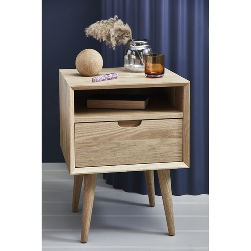Temple & ster Olsen Oak Square 1 Drawer Bedside Table & Reviews