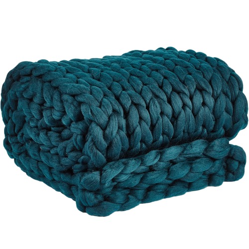 Ink Blue Chunky Knit Throw Temple & ster