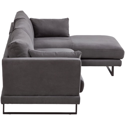 Temple & Webster 3 Seater Grey Zanda L-Shaped Sofa