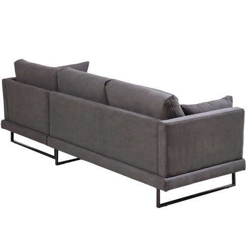 Temple & Webster 3 Seater Grey Zanda L-Shaped Sofa