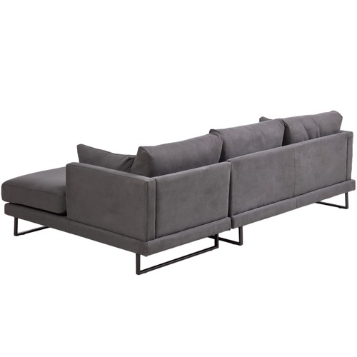 Temple & Webster 3 Seater Grey Zanda L-Shaped Sofa
