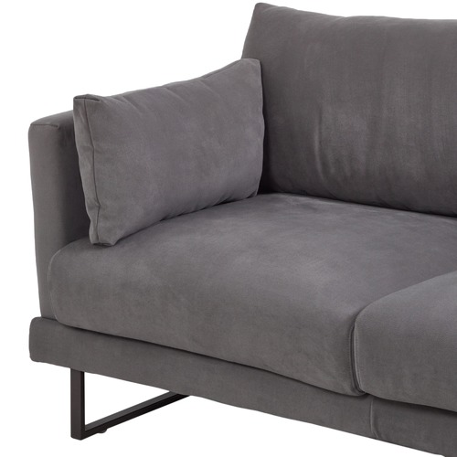 Temple & Webster 3 Seater Grey Zanda L-Shaped Sofa
