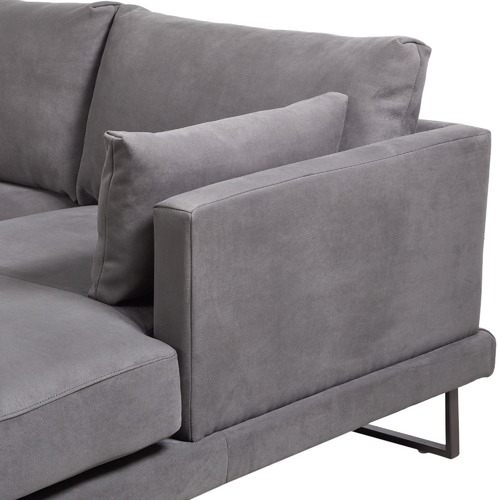 Temple & Webster 3 Seater Grey Zanda L-Shaped Sofa