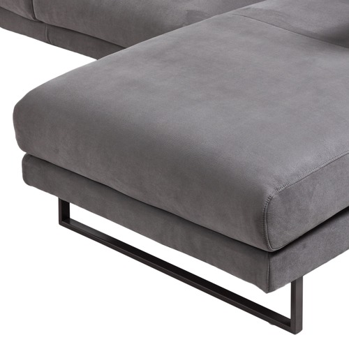 Temple & Webster 3 Seater Grey Zanda L-Shaped Sofa