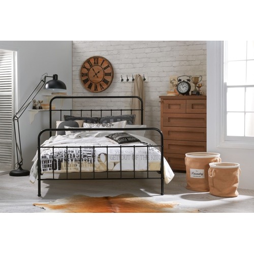Temple & ster Black Bailey Metal Bed Frame