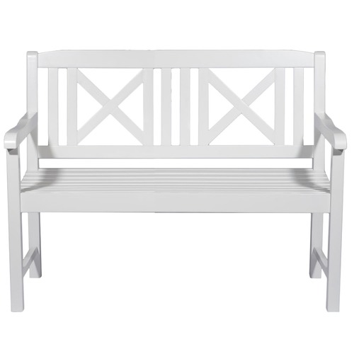 Temple & Webster Santa Cruz White 2 Seater Outdoor Timber Bench