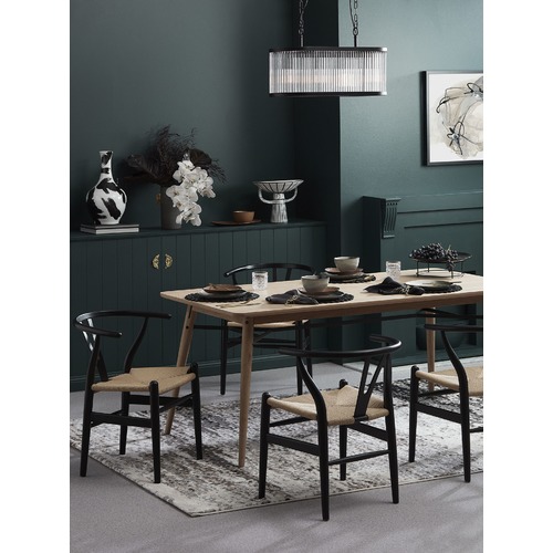 Temple & Webster Oak & Metal Milo 180cm Dining Table