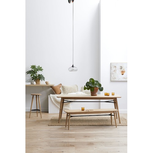 Temple & Webster Oak & Metal Milo 180cm Dining Table