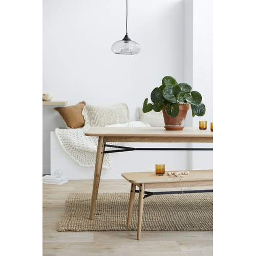 Temple & Webster Oak & Metal Milo 180cm Dining Table