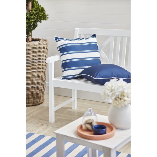 Temple & Webster Santa Cruz White 2 Seater Outdoor Timber Bench