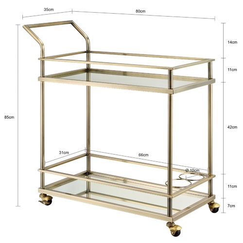 Temple & Webster Long Beach Bar Cart