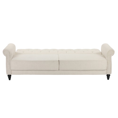 Temple & Webster Richmond 3 Seater Linen Chesterfield Sofa Bed