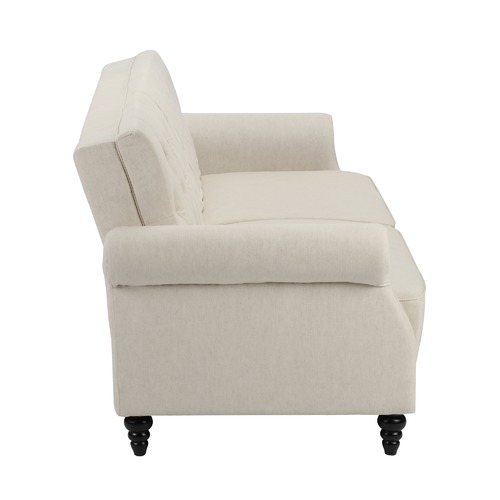 Temple & Webster Richmond 3 Seater Linen Chesterfield Sofa Bed