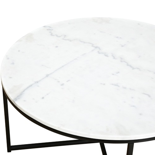 Temple & ster 80cm Round White Siena Marble Coffee Table & Reviews