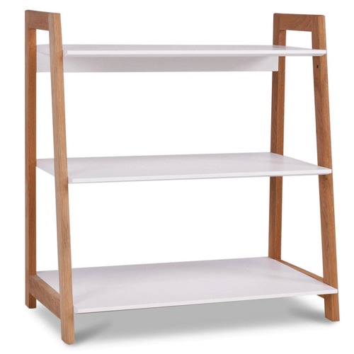 Temple & Webster White & Blonde Bjorke 3 Tier Bookshelf
