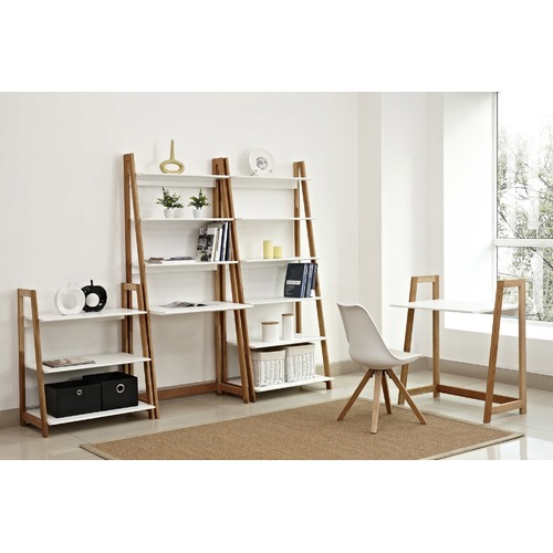 Temple & Webster White & Blonde Bjorke 3 Tier Bookshelf