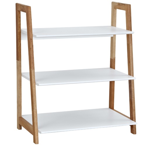 Temple & Webster White & Blonde Bjorke 3 Tier Bookshelf