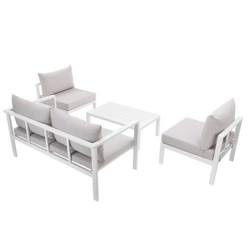 Temple & Webster Felix 4 Seater Aluminium Outdoor Sofa Set