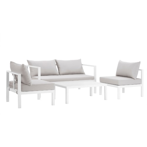 Temple & Webster Felix 4 Seater Aluminium Outdoor Sofa Set