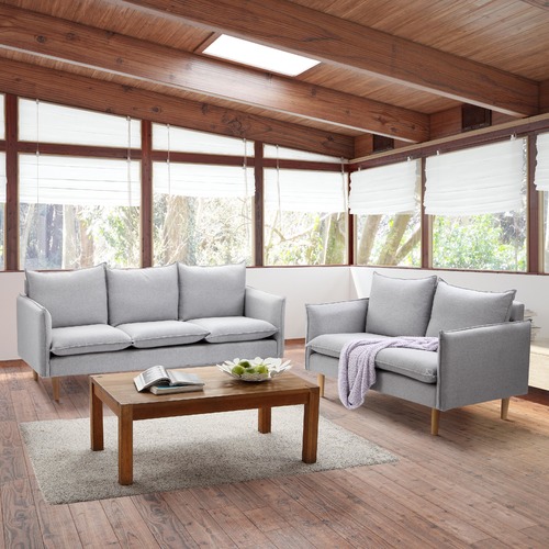Temple & Webster Moonlight Grey Hampstead 3 Seater Sofa