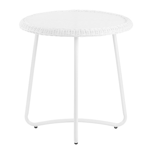 Temple & Webster White Raffles PE Rattan Outdoor Breakfast Table