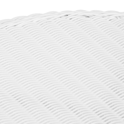 Temple & Webster White Raffles PE Rattan Outdoor Breakfast Table