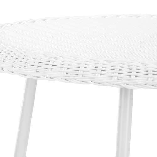 Temple & Webster White Raffles PE Rattan Outdoor Breakfast Table