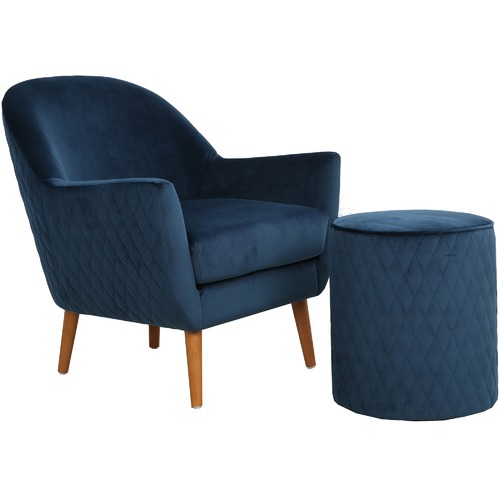 Temple & Webster Olivia Velvet Quilted Armchair
