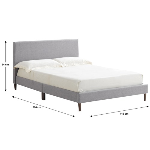 Temple & Webster Grey Logan Upholstered Bed