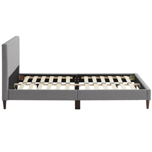 Temple & Webster Grey Logan Upholstered Bed