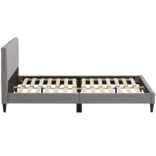 Temple & Webster Grey Logan Upholstered Bed