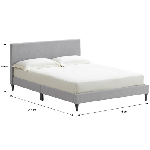 Temple & Webster Grey Logan Upholstered Bed