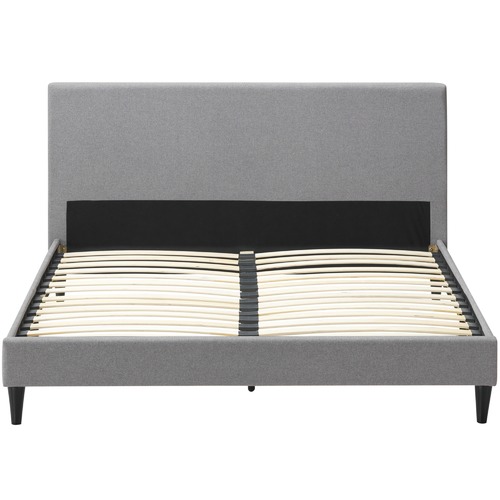 Temple & Webster Grey Logan Upholstered Bed
