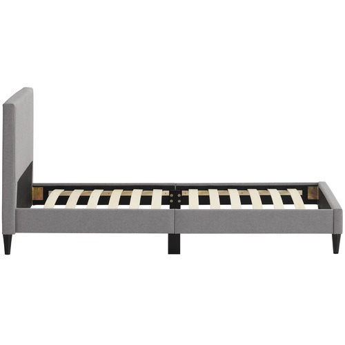 Temple & Webster Grey Logan Upholstered Bed