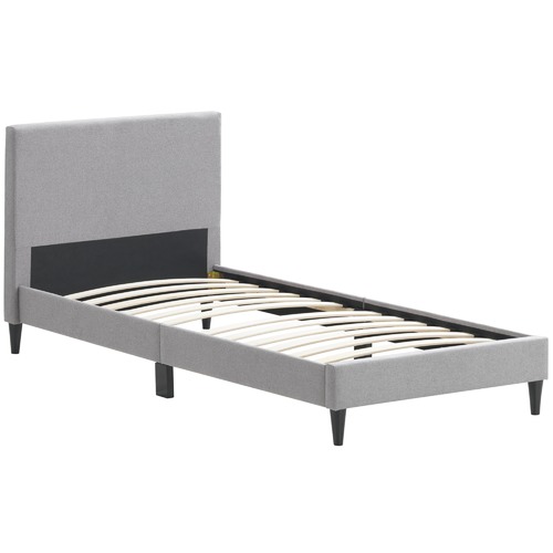Temple & Webster Grey Logan Upholstered Bed